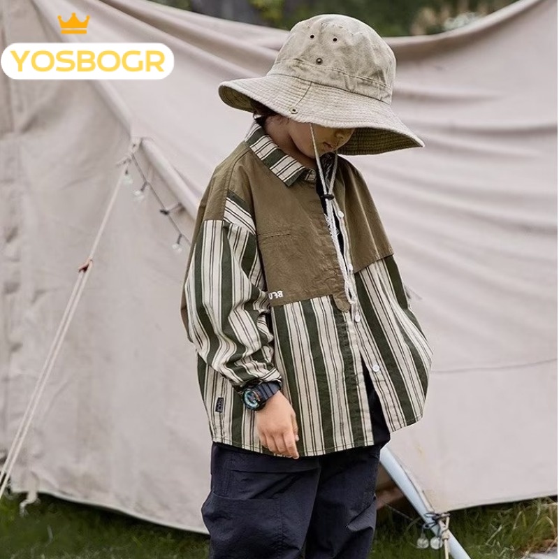YOSBOGR áo bé trai sơ mi áo quần trẻ em nam đồ bé trai hàn quốc mềm mại và thoải mái KCS2390Y4Q 37Z230914