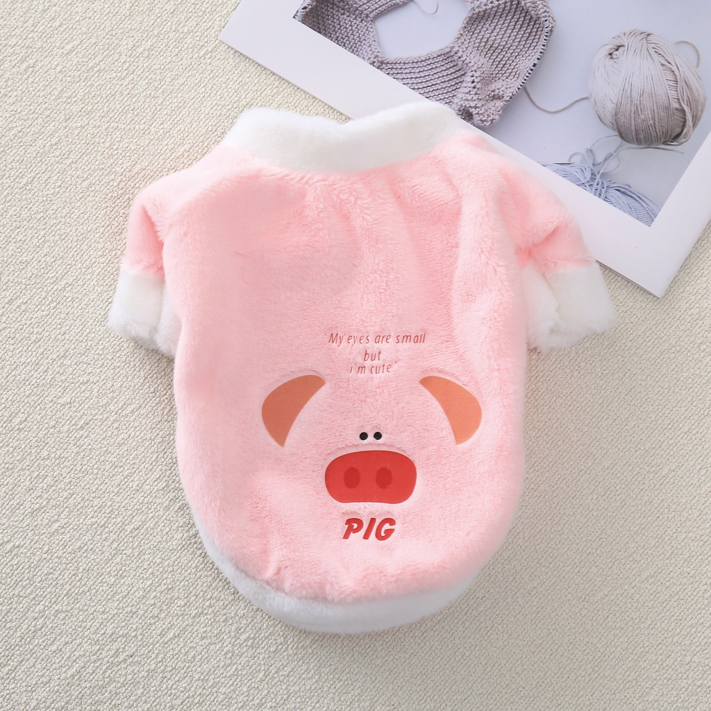 Áo hoodie Vải Bông Ấm Áp Họa Tiết Mặt Động Vật Dễ Thương Thời Trang Thu Đông Cho Thú Cưng