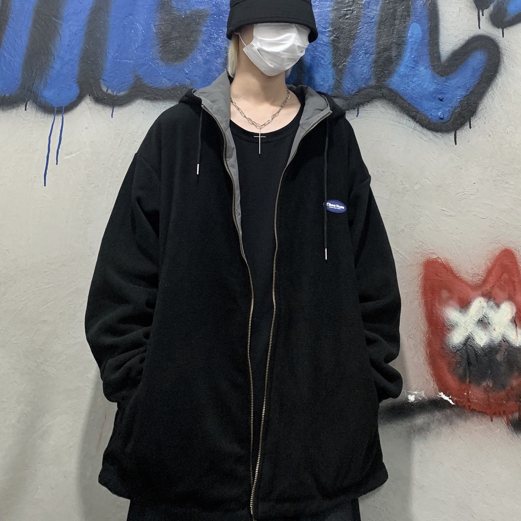 Áo Khoác Gió 2 Lớp Nam Nữ Mặc Được 2 Mặt, Áo Khoác Unisex 2 Mặt Có Mũ Liền Phối Logo Hem Fashion