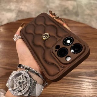 Sang Trọng Ốp Điện Thoại Cứng Chống Sốc Hình Hoa Trà Cho iphone15 14 13 12 11 pro max