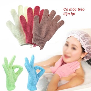 Găng tay bao tay matxa tắm tẩy tế bào chết nhẹ (được chọn màu)