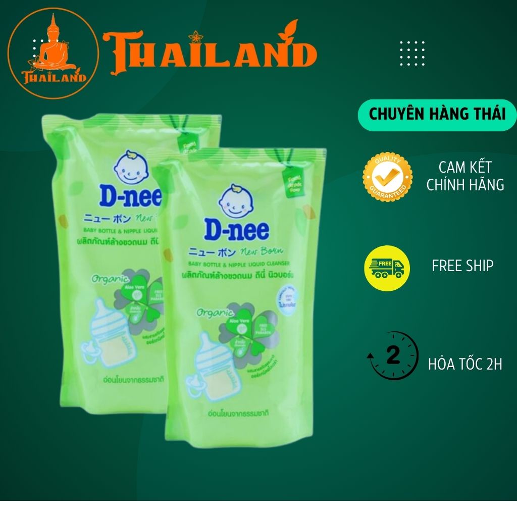 Combo 2 Túi Nước xúc bình sữa Dnee, rửa bình sữa Dnee dạng túi  550ml XL hàng thái . ! .
