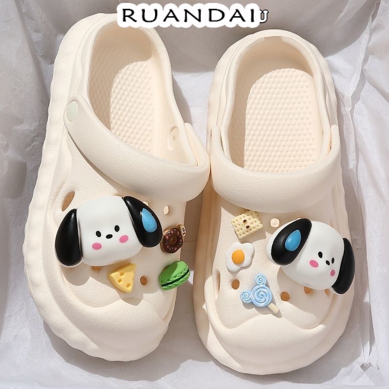 RUANDAI dép cross bánh mì dép dép bánh mì nữ Đàn hồi tốt Thoáng khí Bảnh bao Tiện dụng B91H09M 43Z231026