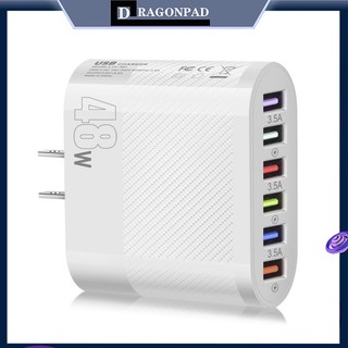 Củ Sạc Nhanh 48W 6 Cổng USB Cho IPhone Android Tablet PC Mobile