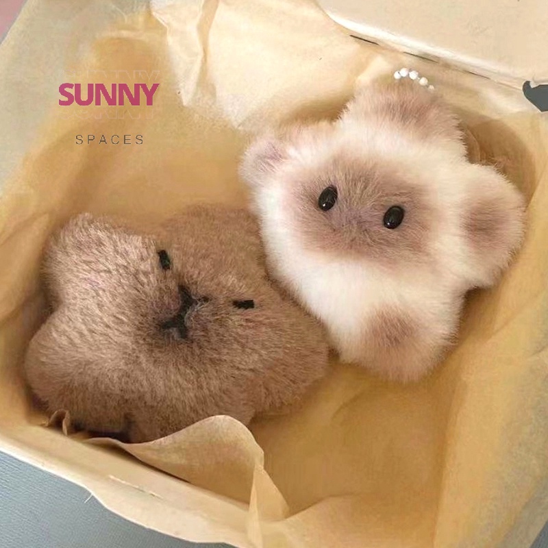 [Sunny Spaces] Capybara Sang Trọng Doll Star Squeak Phim Hoạt Hình Ngôi Sao Móc Khóa Mặt Dây Chuyền Búp Bê Nhồi Bông Mềm Ba Lô Túi Ô Tô Móc Khóa Trang Trí Nhẫn Quà Tặng Trẻ Em mới