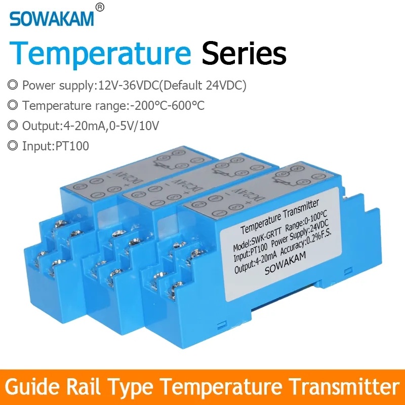 Mô-đun Cảm Biến Nhiệt Độ PT100 Đầu Ra 4-20mA 0-5V 0-10V 10V-24V Dc Thông Minh - 0-250C - 0-5V