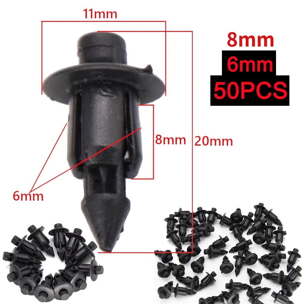 Bộ 50 / 100 Kẹp Nhựa Cho Động Cơ NMAX AEROX Y15 R25 R15 RS150 LC135 NVX NMAX XMAX VF3i RFS150
