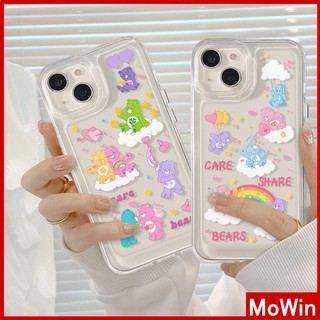 Mowin - Ốp lưng Ốp điện thoại Ốp iphone 15 pro max Ốp Lưng Trong Suốt TPU Mềm Mạ Điện Nút Chống Sốc Bảo Vệ Camera Gấu Tình Bạn Đầy Màu Sắc Dễ Thương Tương Thích Với iPhone 14 13 12 11 XS 8Plus