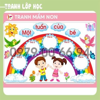 Tranh góc mầm non - một tuần của bé