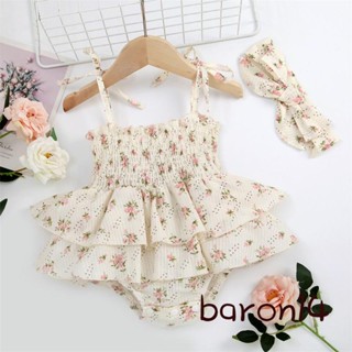 Bộ áo liền quần mùa hè cho bé gái Bộ áo liền quần xù không tay co giãn có nơ