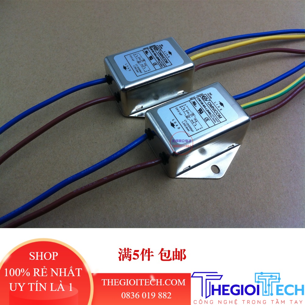 Bộ lọc EMI CW1B-10A-L3A/6A/10A Bộ lọc nhiễu điện 115/250VAC 10A có dây - 10A,T