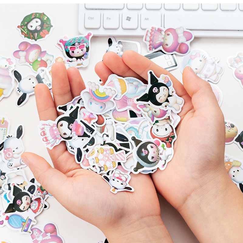 Hoạt Hình Nhãn Dán Giấy 3D Hình sanrio kuromi melody Cinnamoroll