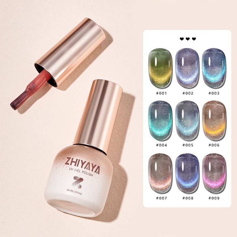 Gel uv Sơn Móng Tay Bán Vĩnh Viễn / Mắt Mèo Lấp Lánh 10 Màu Tùy Chọn