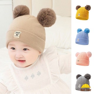 Mũ beanie Trùm Tai Màu Sắc Nhã Nhặn Dành Cho Bé 3-24 Tháng Tuổi