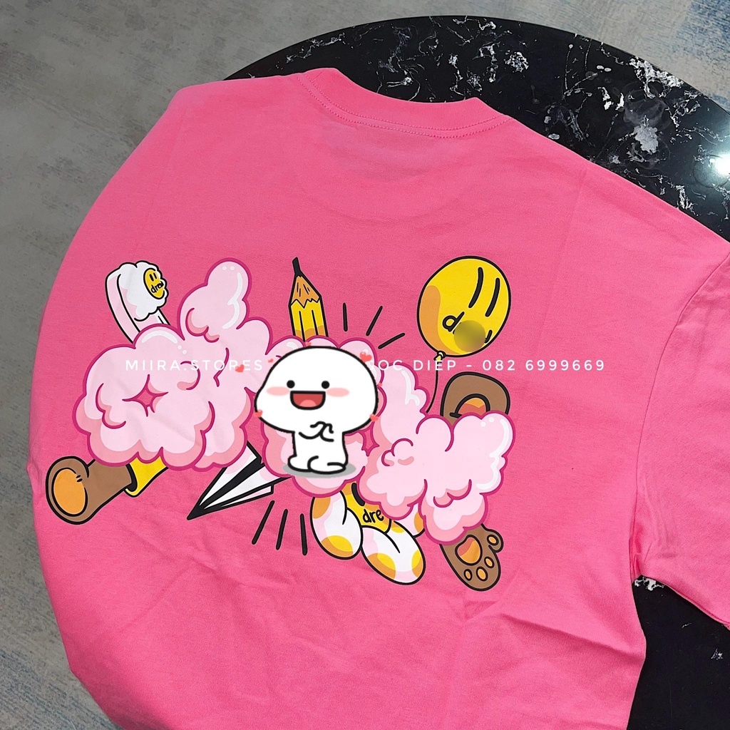 DOODLE JOY SS TEE - Áo thun tee trước ngực in chữ D - sau lưng in hình bóng mây