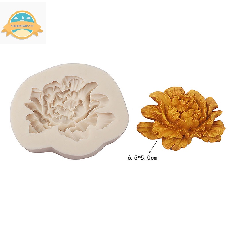 1 Khuôn Silicon Hình Hoa Mẫu Đơn / Hoa Sen / Hoa Hồng Trung Quốc vn