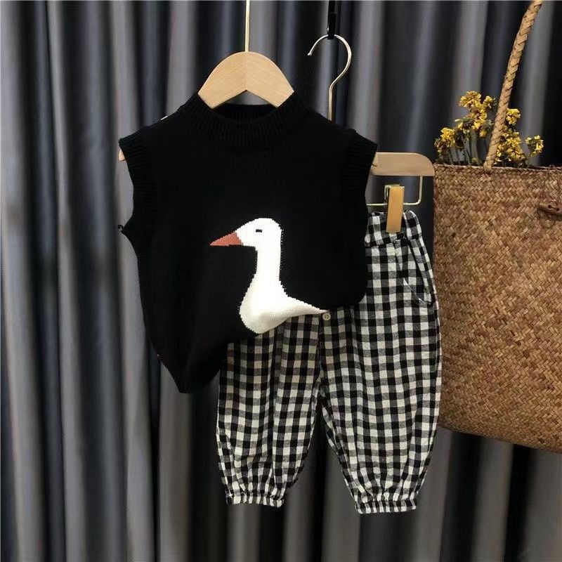 Áo sweater Dệt Kim Không Tay Phong Cách Hàn Nhật Mới 2023 Cho Bé Trai Và Bé Gái