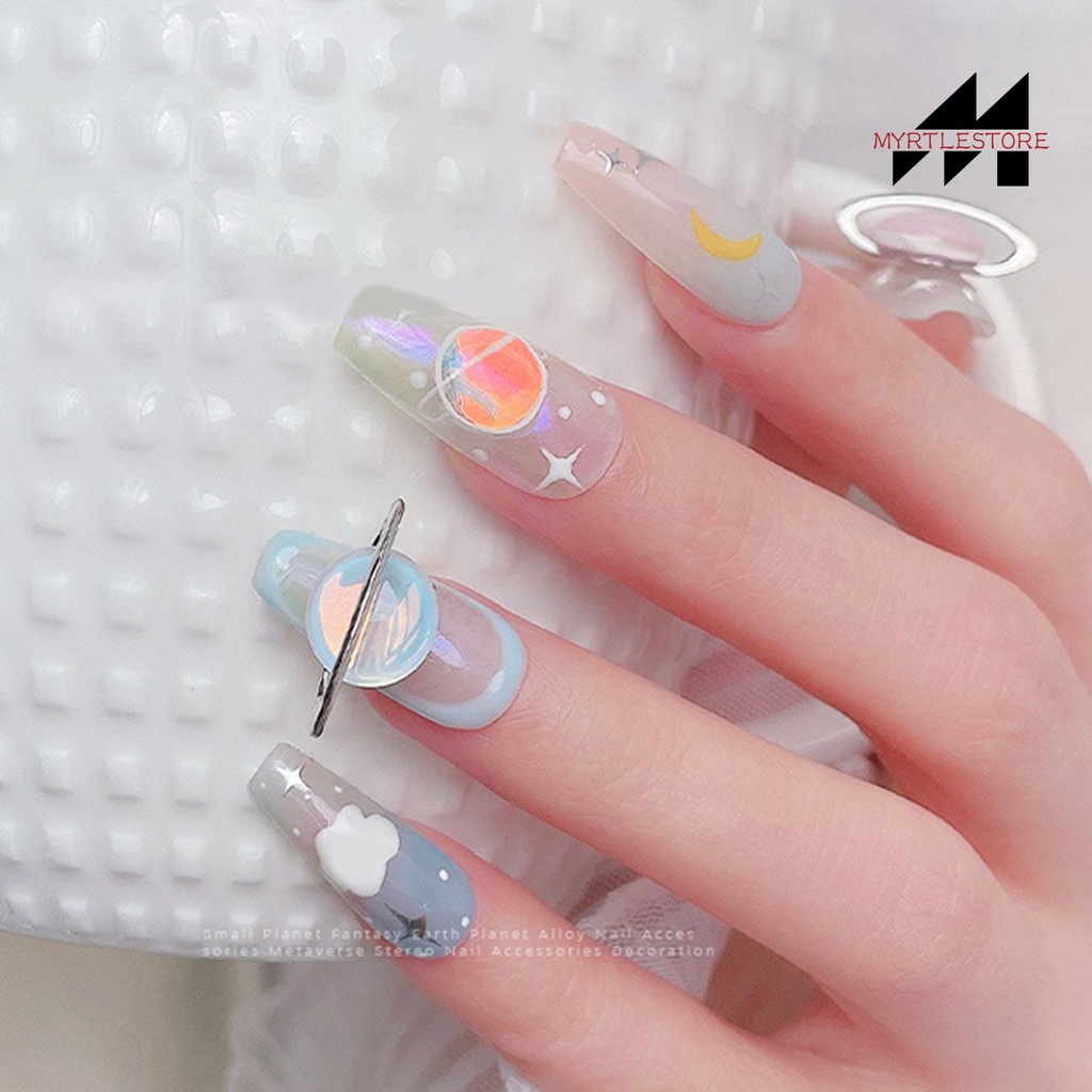 Set 10 Phụ Kiện Trang Trí Móng Nghệ Thuật Hình Hành Tinh 3d diy