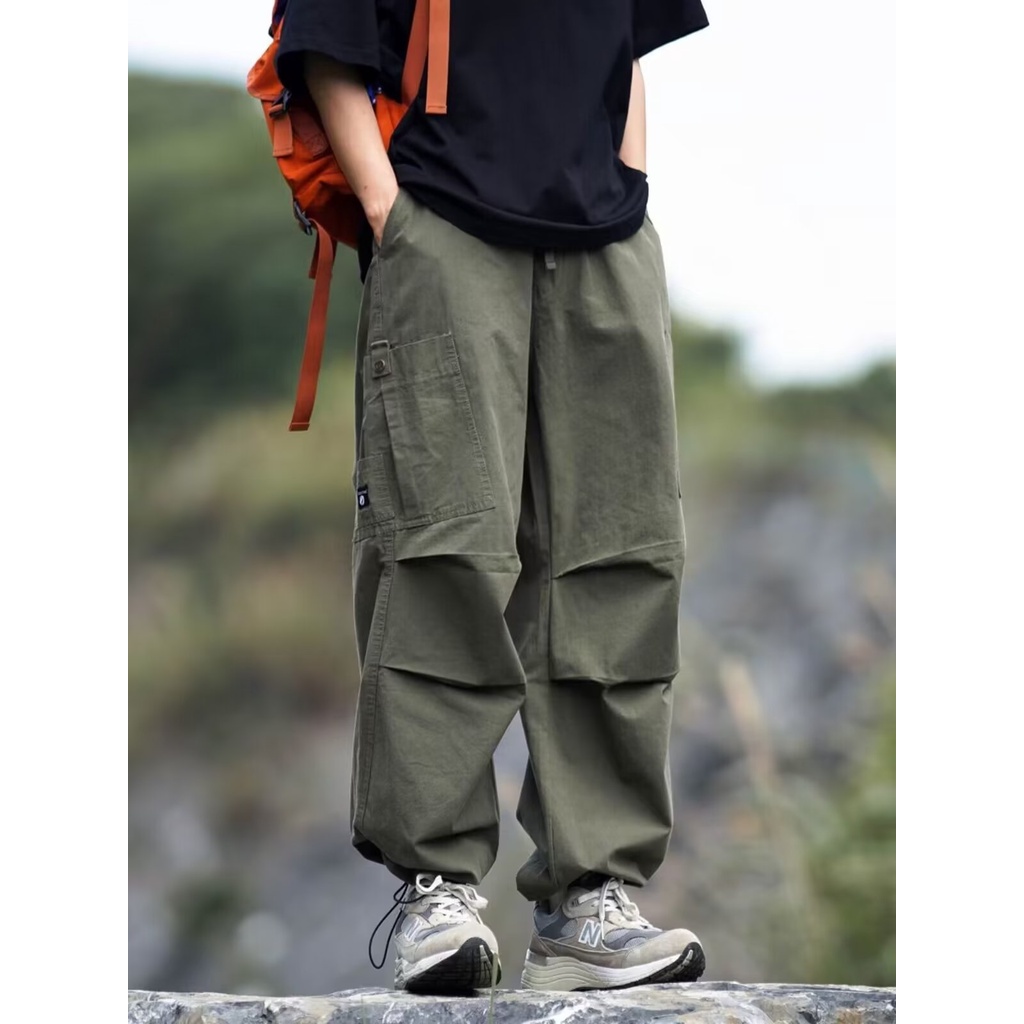 Quần Dài Dáng Rộng Ống Suông Phối Dây Rút Cá Tính Cho Nam