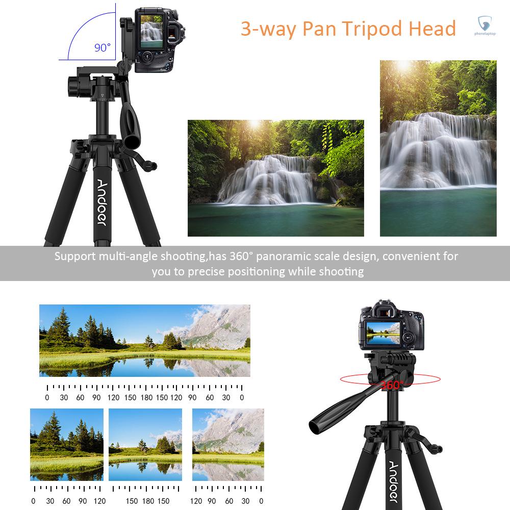 Bộ 2 Chân Máy Ảnh andoer ttt-663n 57.5inch Siêu Nhẹ Cho Máy Ảnh dslr / Điện Thoại Di Động