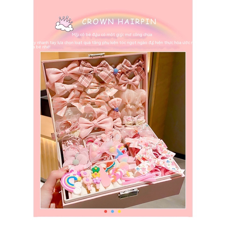 Hộp Quà Kẹp Tóc Công Chúa Delu 6 Kiểu Hoạt Hình Dễ Thương Cho Bé Gái