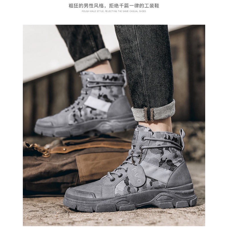 Chatong Giày Bốt martin Họa Tiết Rằn Ri Phong Cách retro Cá Tính Cho Nam