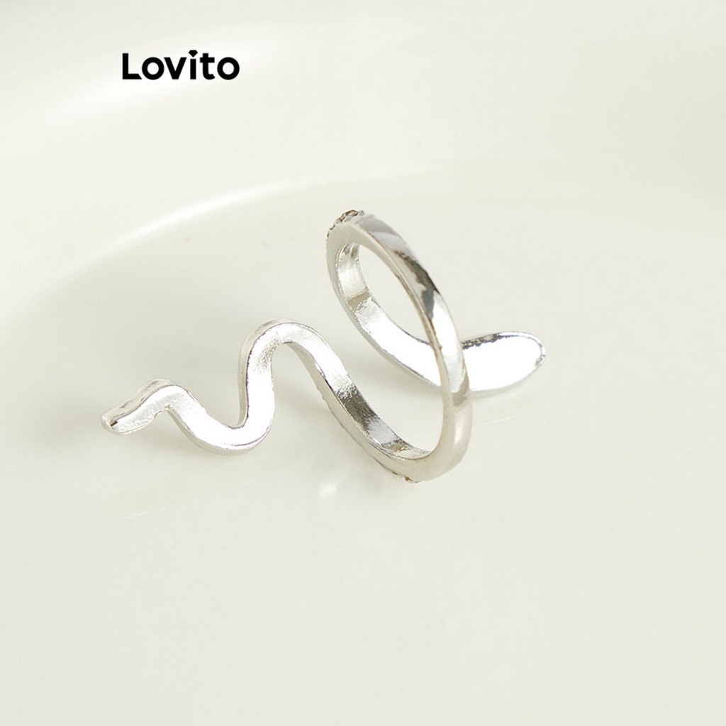 Nhẫn Lovito kim loại màu trơn thường ngày cho nữ L63AD036