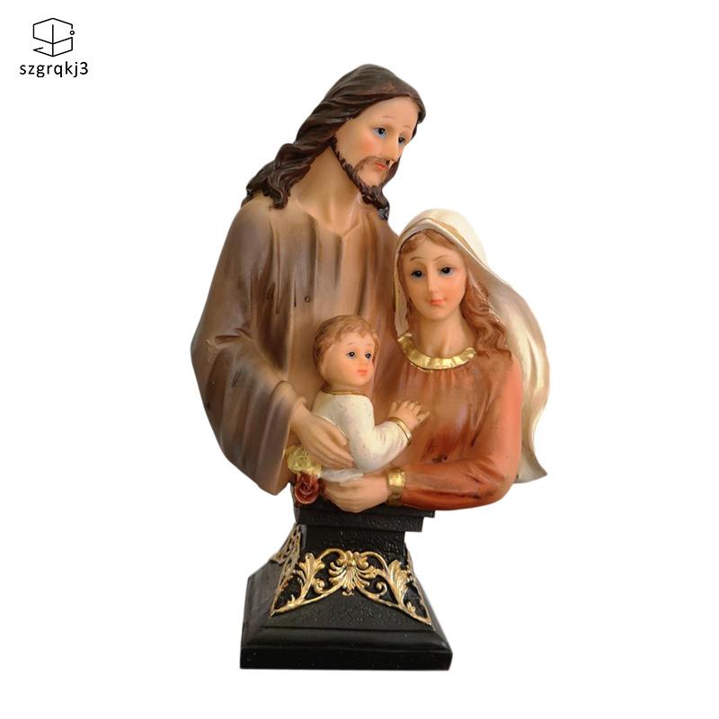 Tượng Nhựa resin Hình Tượng Gia Đình mary Steven Để Bàn Văn Phòng