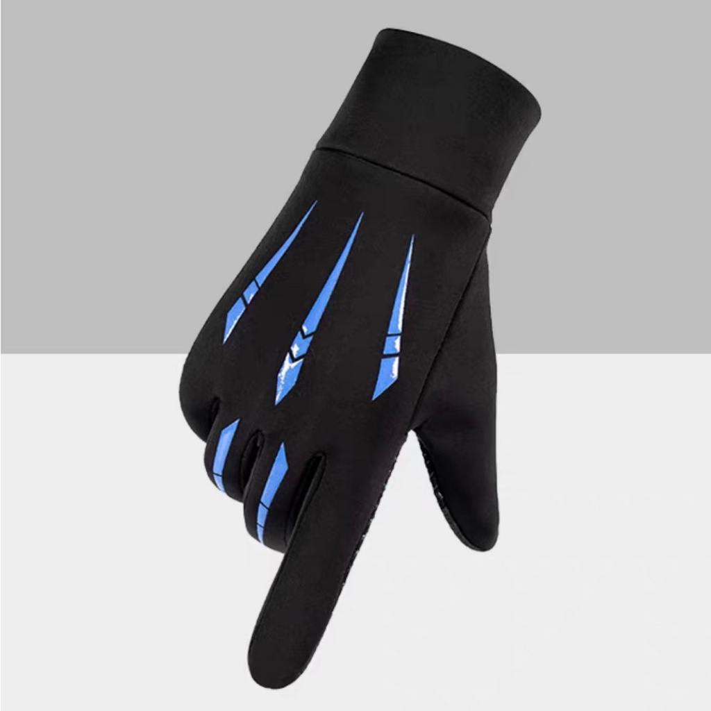 Găng tay nam phượt, dã ngoại, đi xe máy mùa đông cảm ứng điện thoại, lót nỉ lông giữ ấm, thiết kế ôm tay, chống trượt - YKD
