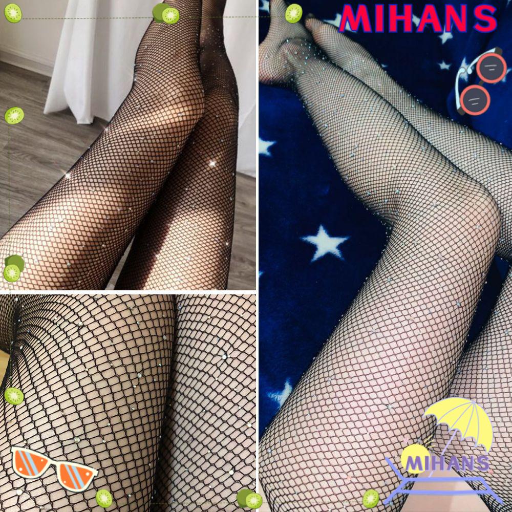 MIH Quần Tất Lưới Hở Đáy Đính Kim Tuyến Lấp Lánh Thời Trang