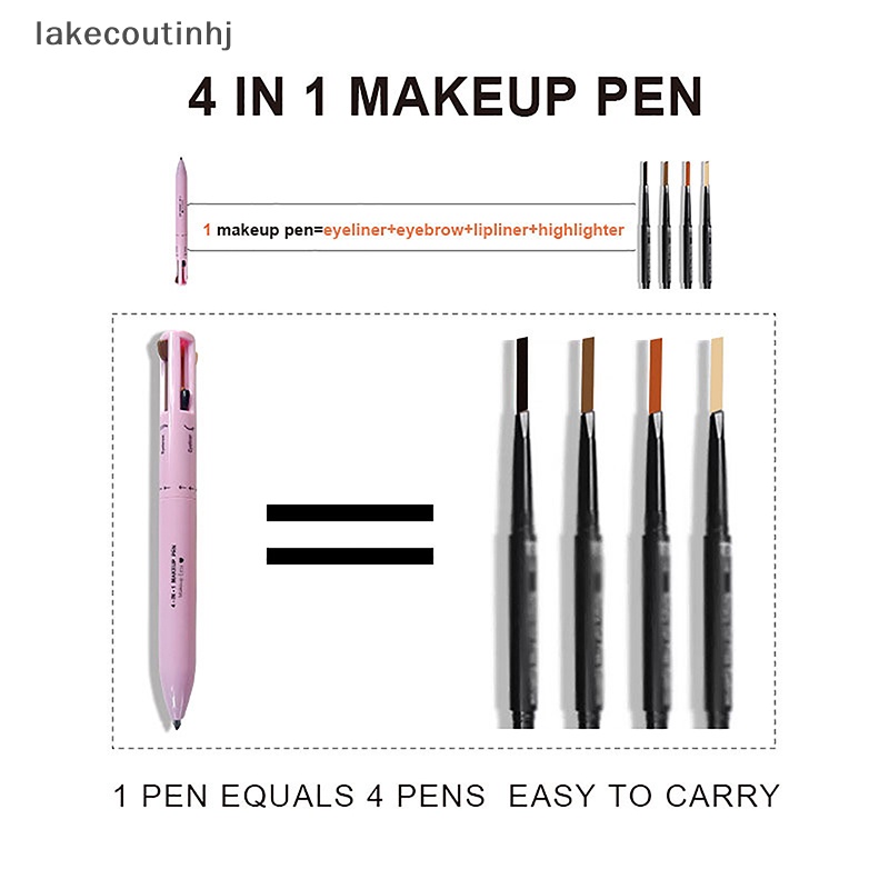 Bút Kẻ Mắt / Viền Môi 4 Trong 1 Kháng Nước Chống Mồ Hôi Dễ Lên Màu