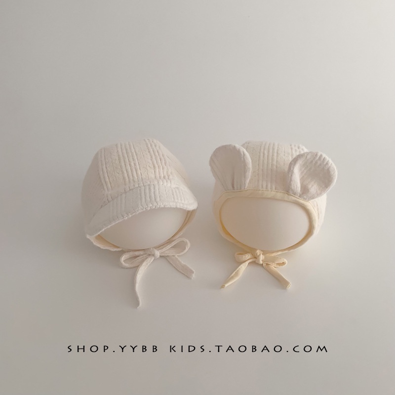 Mũ Thắt Dây Kiểu Hàn Quốc Dễ Thương Bảo Vệ Tai Cho Bé Sơ Sinh