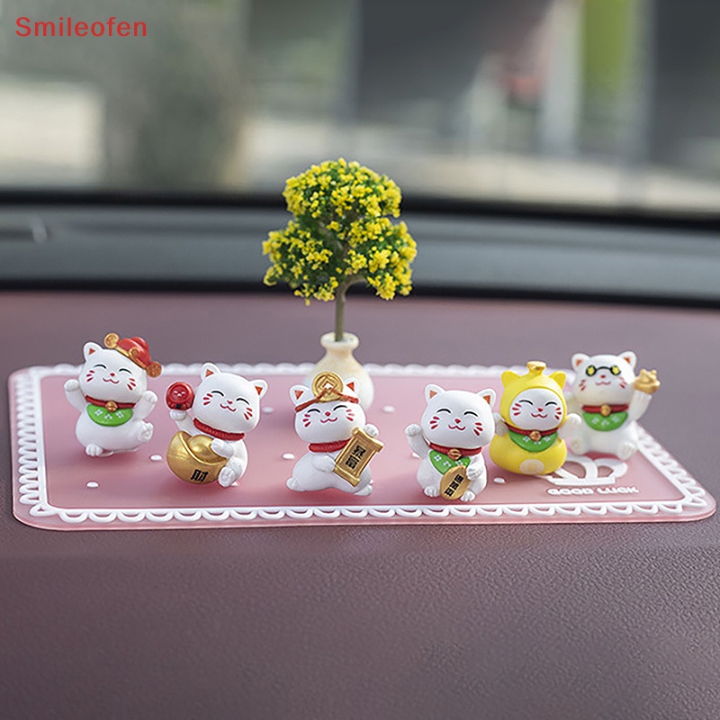 Tượng Mèo mini Bằng Nhựa resin Dễ Thương Trang Trí Xe Hơi Mới