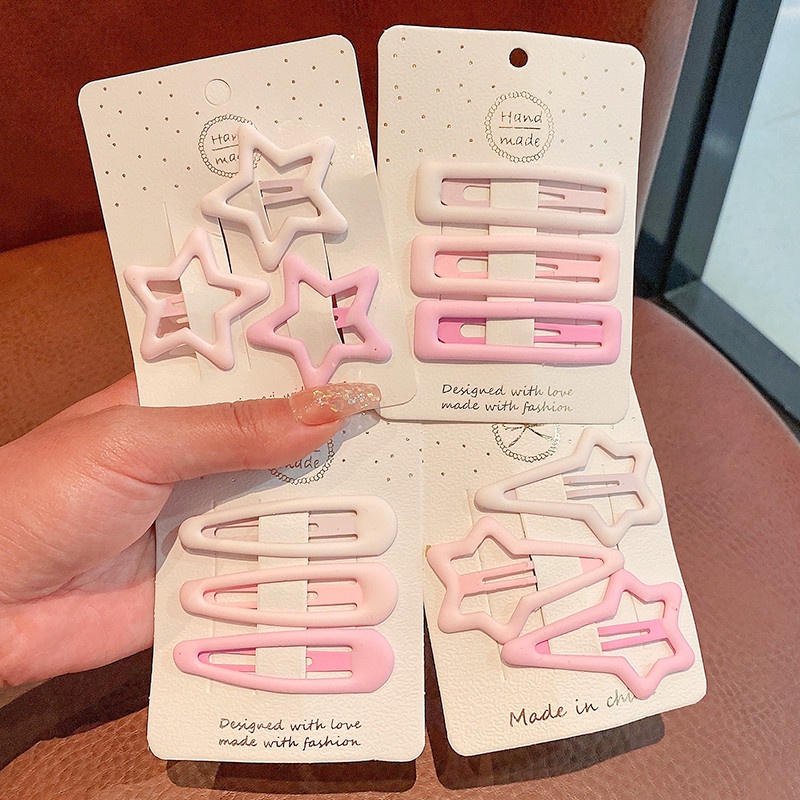 Set 3 Kẹp Tóc Hình Ngôi Sao Màu Sắc Kẹo Ngọt Dành Cho Nữ