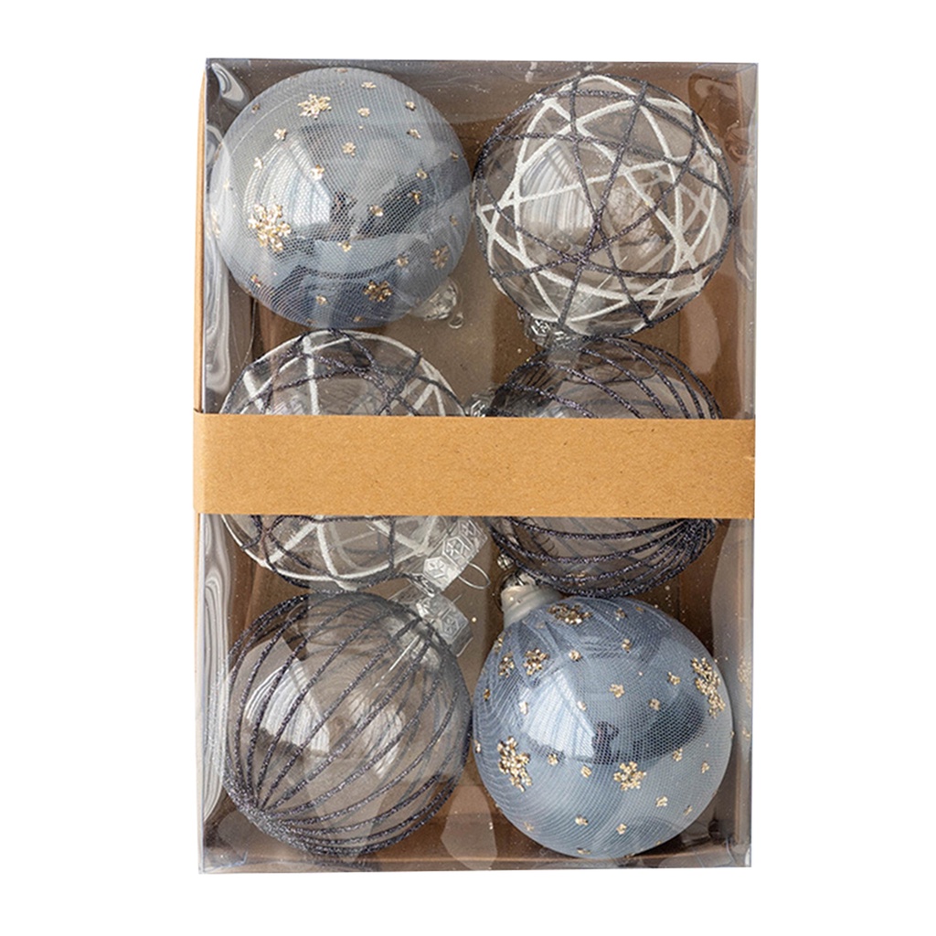 Premium 8cm Christmas Ball Ornaments Set of 6 Add Sparkle to your Christmas Tree