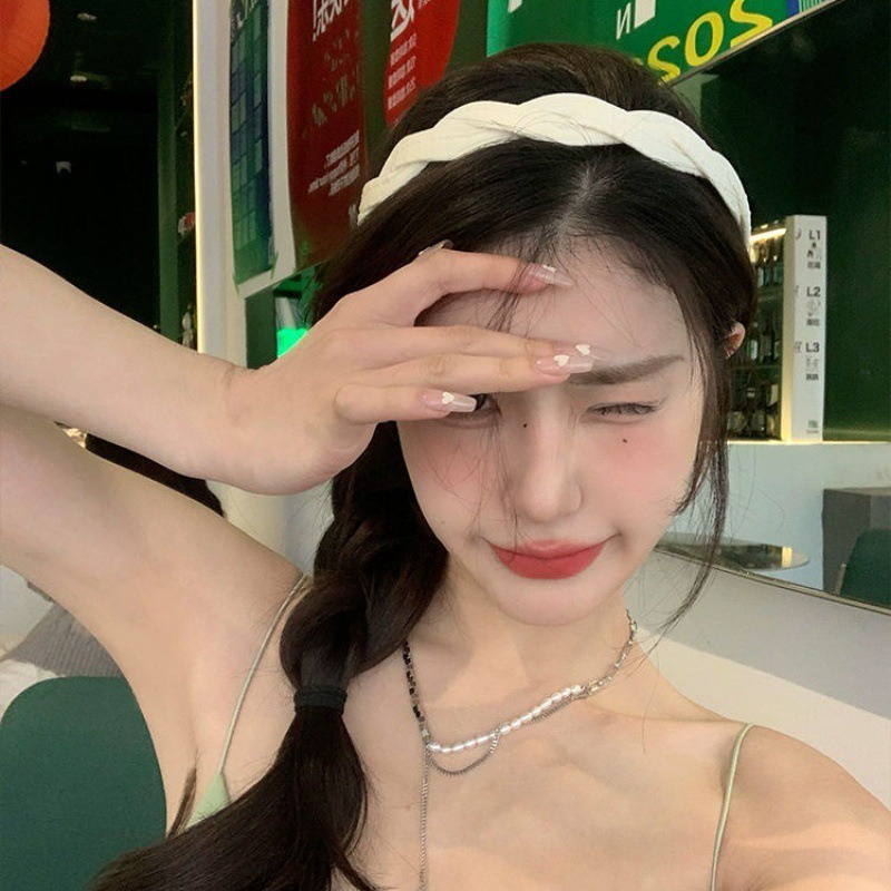 Băng Đô Cài Tóc Bằng Da Siêu Mịn Chống Trượt Phong Cách Hàn Quốc