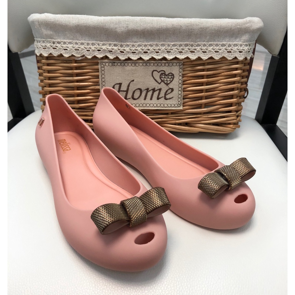 Giày Búp Bê Nhựa Dẻo Đế Bằng Miệng Cá Đính Nơ Kim Loại Thời Trang Cho Nam Và Nữ x730