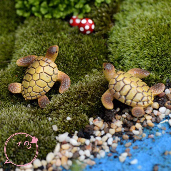 Hiussngha Mô Hình Rùa mini Bằng Nhựa resin Trang Trí Hồ Cá