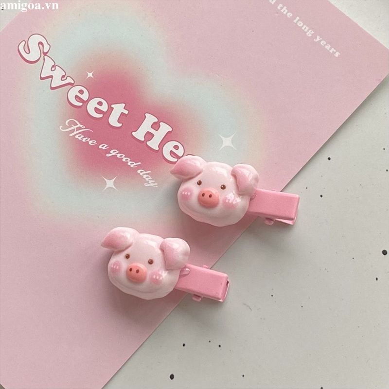 ✨✨Kẹp Tóc Hình Chú Heo / Vịt Hoạt Hình Ngọt Ngào Dễ Thương Cho Bé Gái