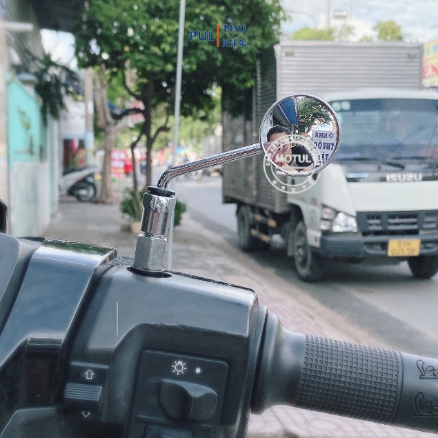 Gương mini tròn cầu lồi đường kính 3cm chân 10li ren thuận trang trí chân gương