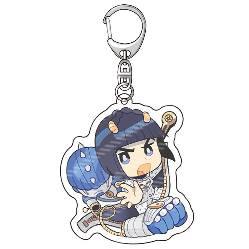 Móc khoá Anime Jojo's Bizarre Adventure Joseph Jotaro Yoshikage Rohan Cute Kawaii in 2 mặt rõ nét Phụ kiện trang trí