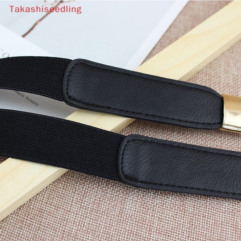 Thắt Lưng Mỏng Co Giãn Phối Khóa Kim Loại Thời Trang Cho Nữ