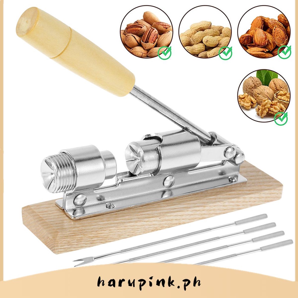 Pecan Nut Cracker Tool để dễ dàng nứt đai ốc hạng nặng Sheller với tay cầm đế gỗ có thể điều chỉnh N