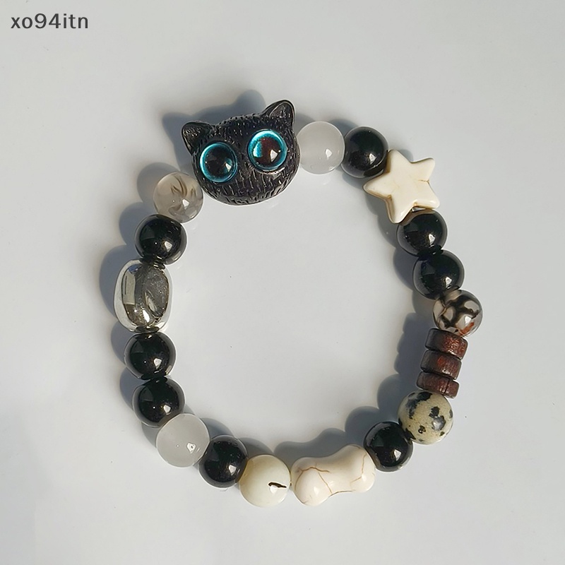 Tn Vòng Tay Chuỗi Hạt Gốm Hình Mèo Dễ Thương Cho Nữ