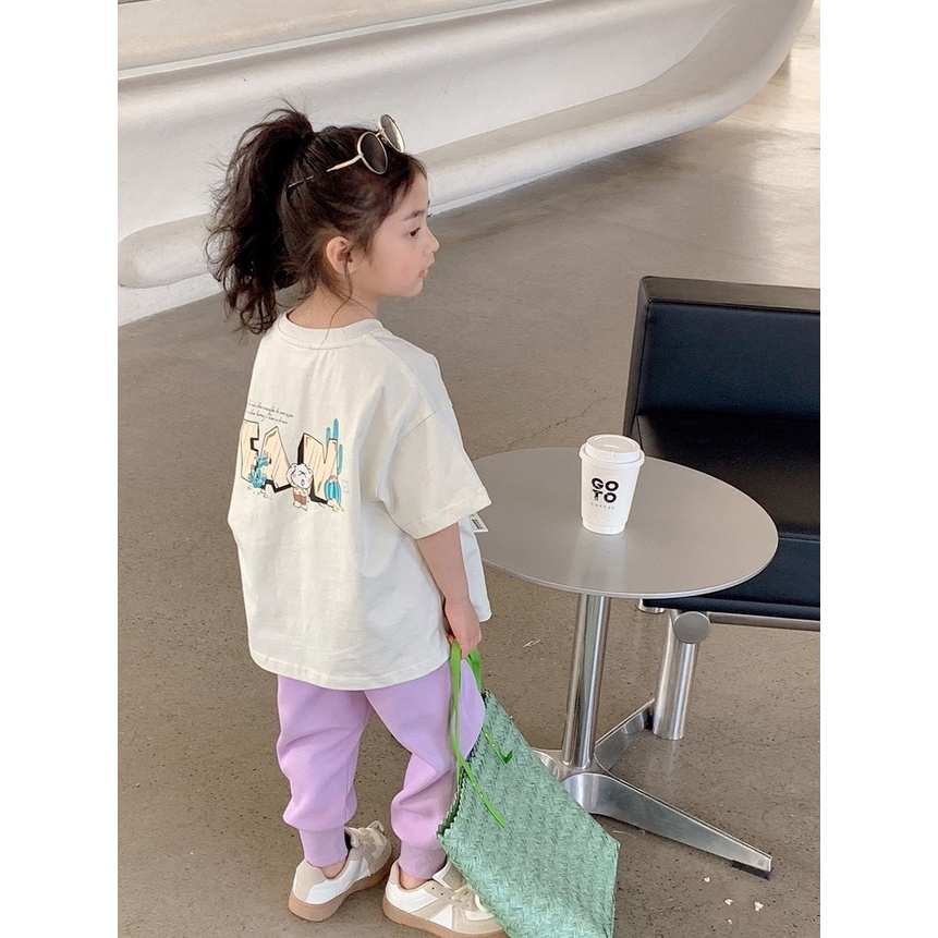 Áo Thun Tay Ngắn Bằng Vải cotton Mềm In Hình Hoạt Hình Thời Trang Xuân Hè Dành Cho Bé Gái 4-14 Tuổi