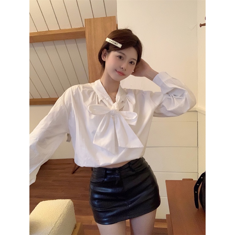 Áo Sơ Mi Nữ Tay Dài Dáng Rộng Màu Sắc Ngọt Ngào Phong Cách Hàn Quốc