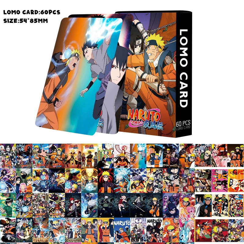 NARUTO Lomo Card Hokage Uzumaki Naruto Uchiha Sasuke Photocard 60pcs/box