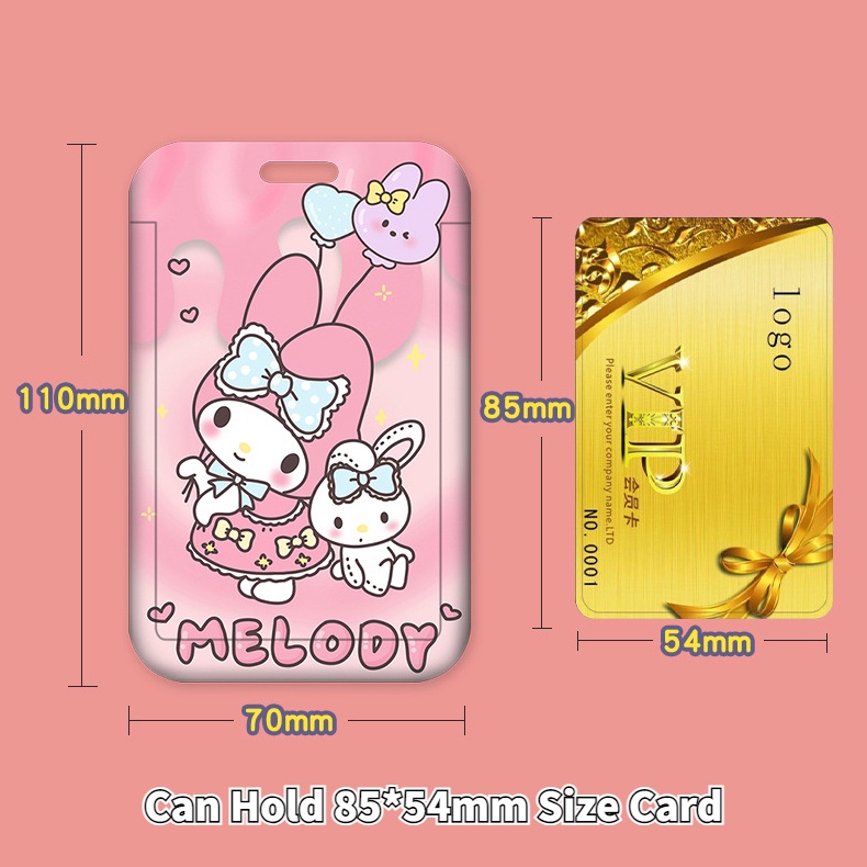 SANRIO Dễ Thương Ví Đựng Thẻ Hình kuromi Có Dây Đeo Thu Gọn Được Giá Đỡ