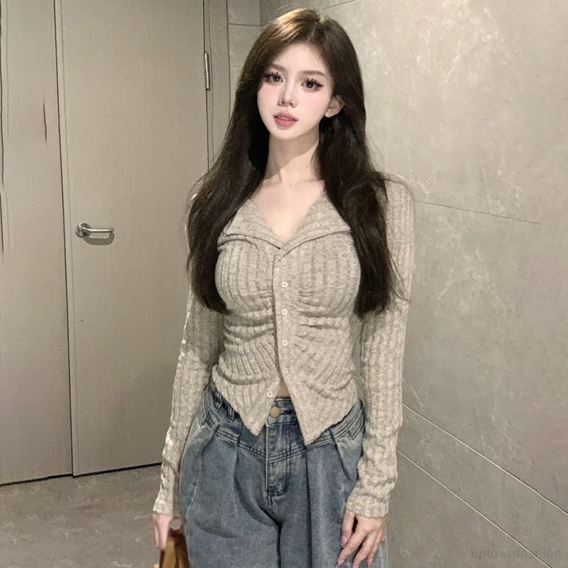 Áo Khoác cardigan Dệt Kim Mỏng Màu Trơn Thời Trang Thu Đông Thanh Lịch Cho Nữ