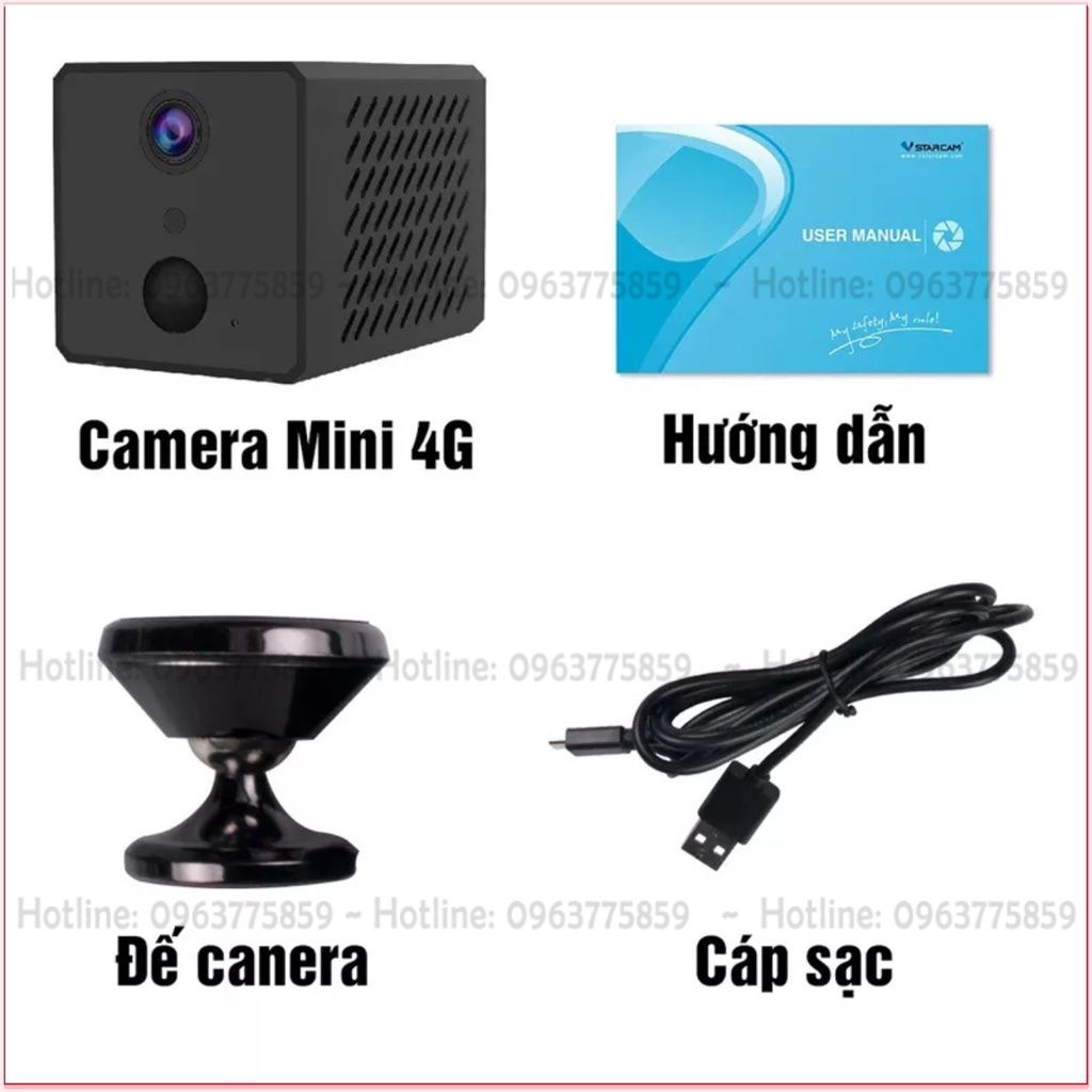 Camera sim 4G quay cả ngày lẫn đêm Full HD, camera hành trình xem trên điện thoại   - VS01